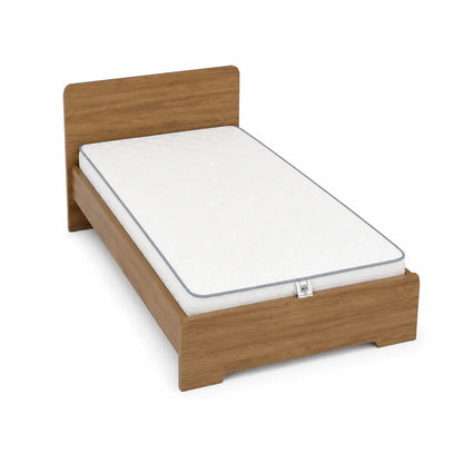 Single Bed Set with Mattress | Light Wood Grain, Platform Base, 120x200 cm - used 5 months