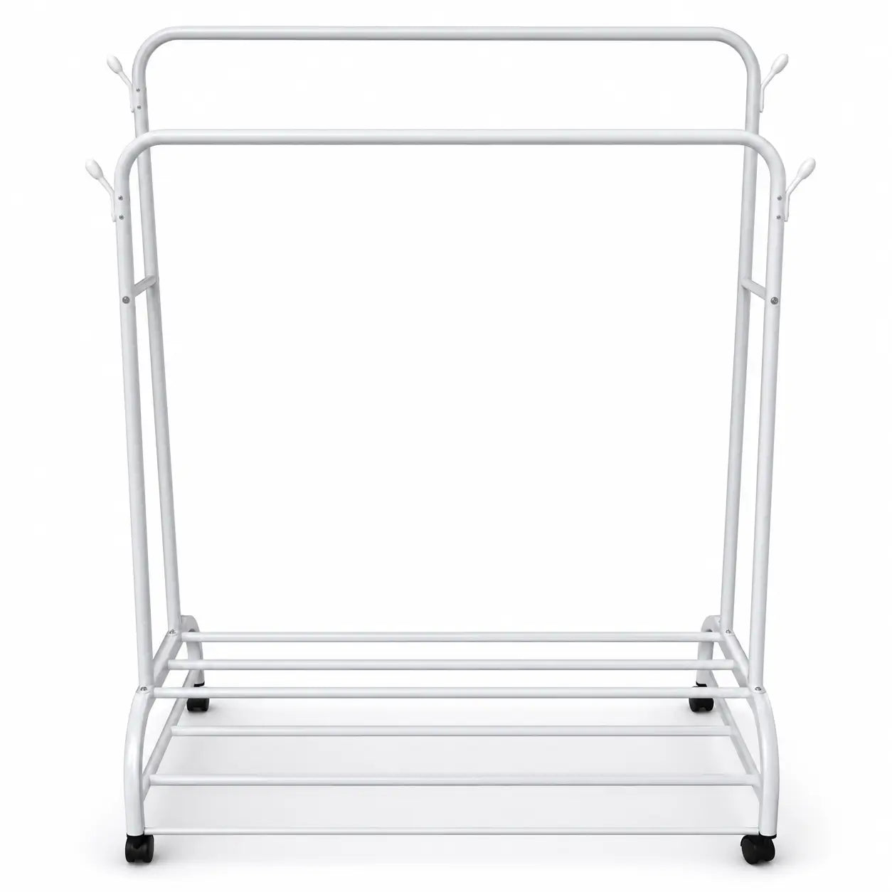 Double-Rod Garment Rack with Wheels | White, 109x57x160 cm - used 3 months