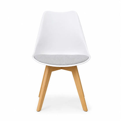 IHANA HANA Dining Chair | White, Solid Beech Wood Legs, Mid-Century Modern - used 4 months