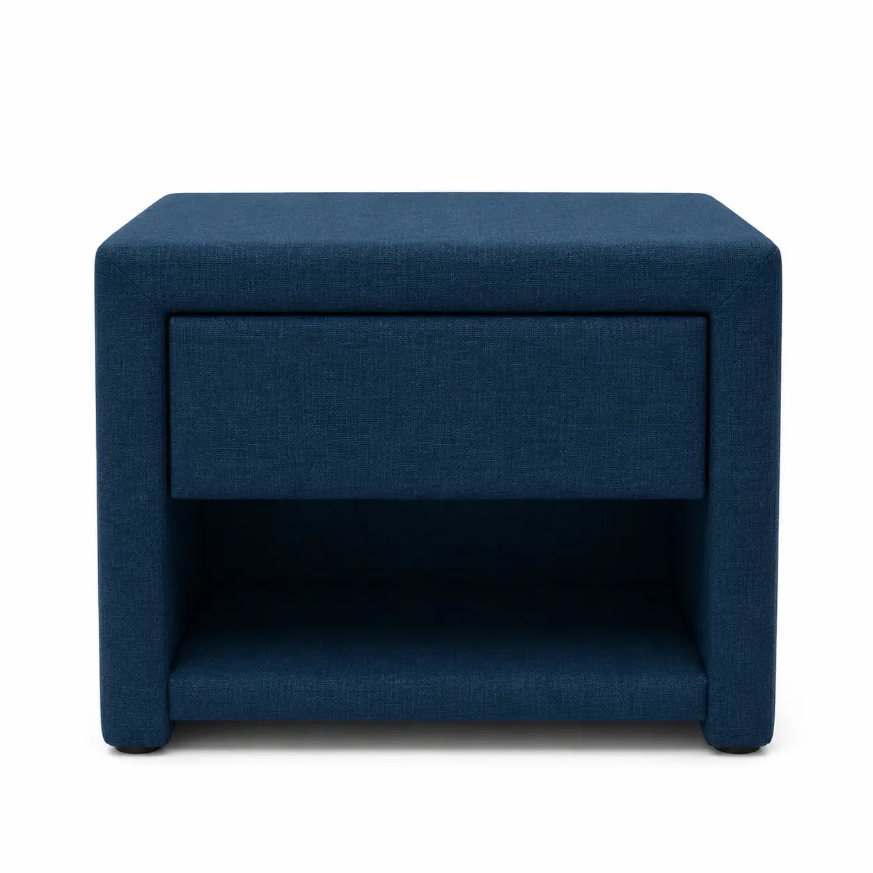 Queen Bed Set with Mattress | Navy Blue Velvet, Channel Tufted Headboard, 160x200 cm - used 3 months