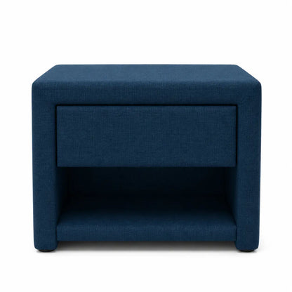 Queen Bed Set with Mattress | Navy Blue Velvet, Channel Tufted Headboard, 160x200 cm - used 3 months