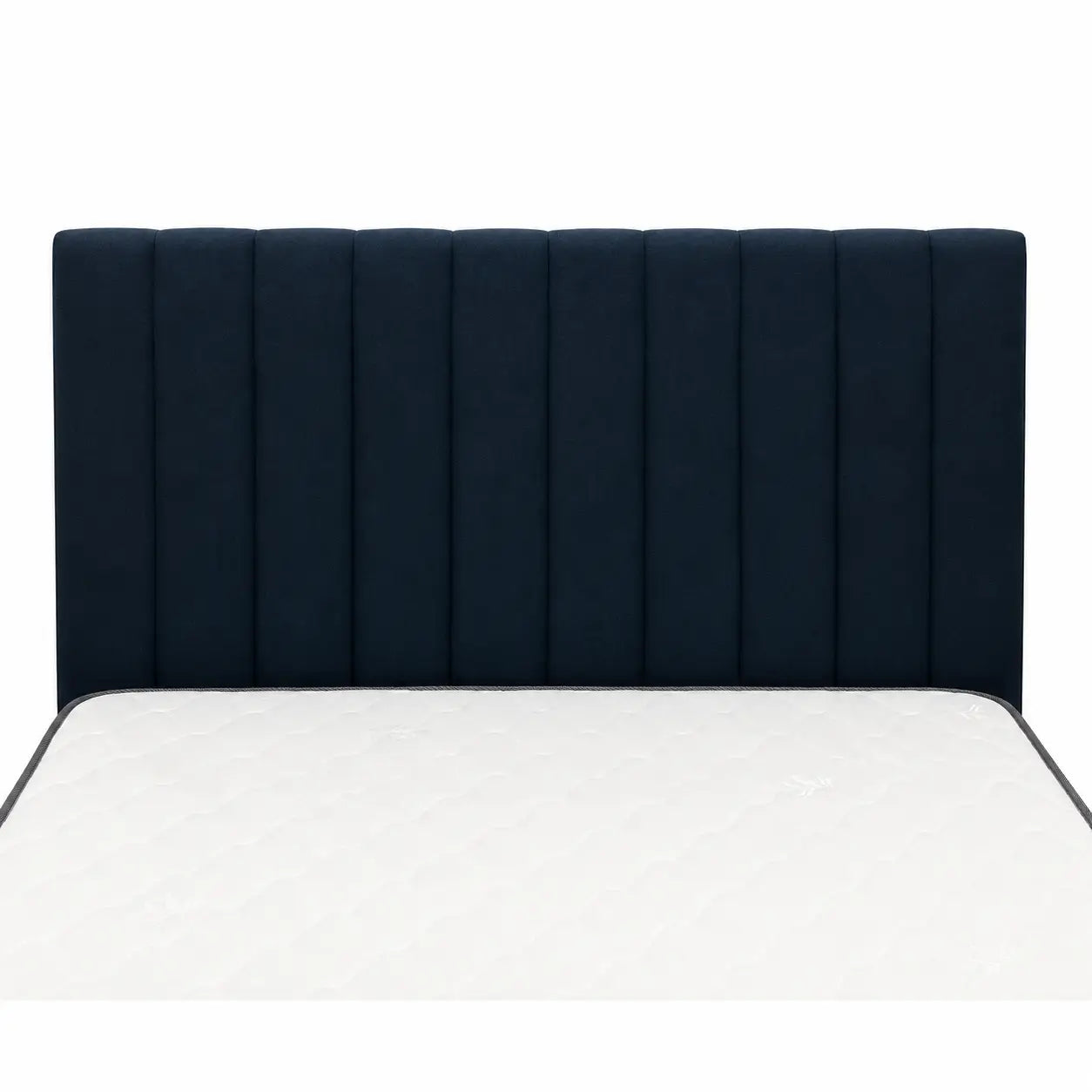 Queen Bed Set with Mattress | Navy Blue Velvet, Channel Tufted Headboard, 160x200 cm - used 3 months