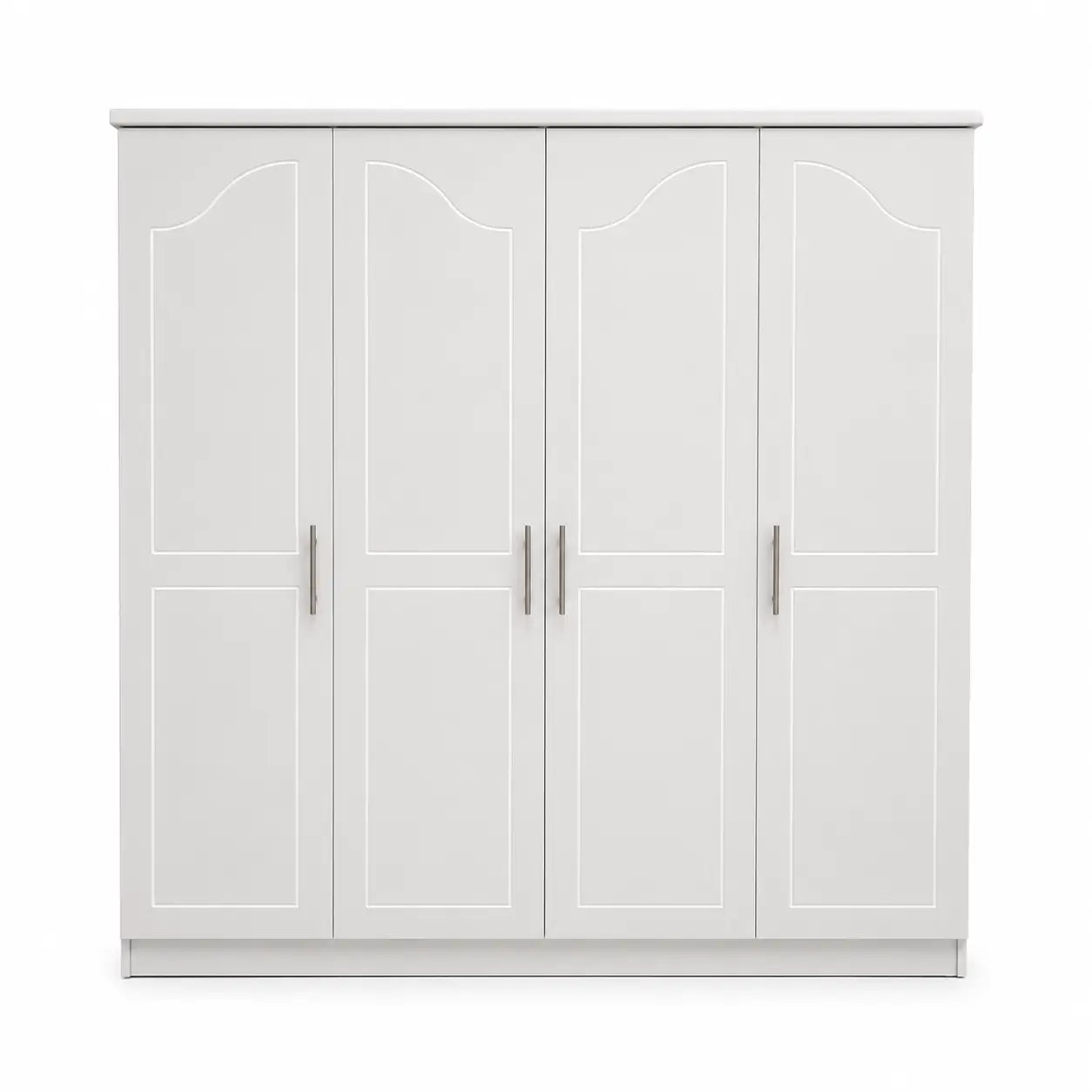 Classical 4-Door Wardrobe | White, Arched Panel Design - used 7 months