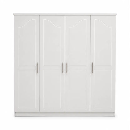 Classical 4-Door Wardrobe | White, Arched Panel Design - used 7 months