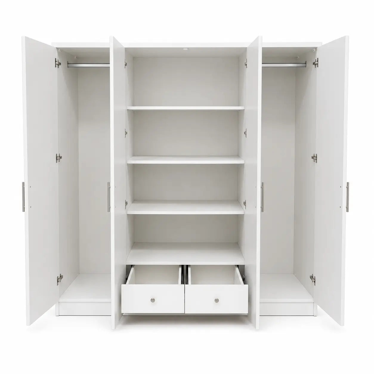 Classical 4-Door Wardrobe | White, Arched Panel Design - used 7 months