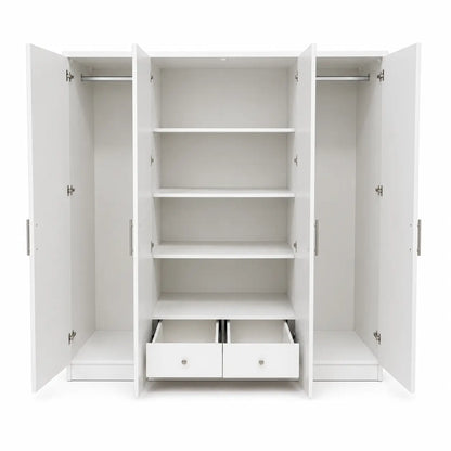 Classical 4-Door Wardrobe | White, Arched Panel Design - used 7 months