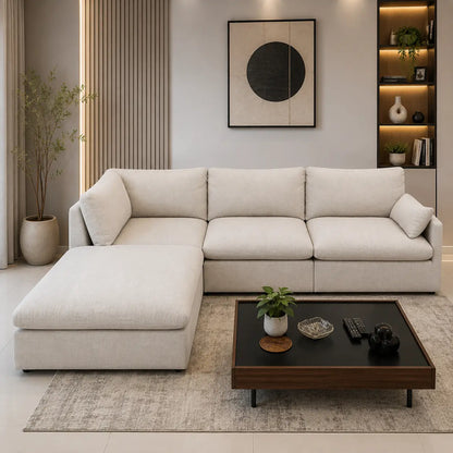 Ashley Luxe Whitehaven 4-Piece Modular Sectional | Customizable, Plush Feather-Blend Cushions - used 8 months