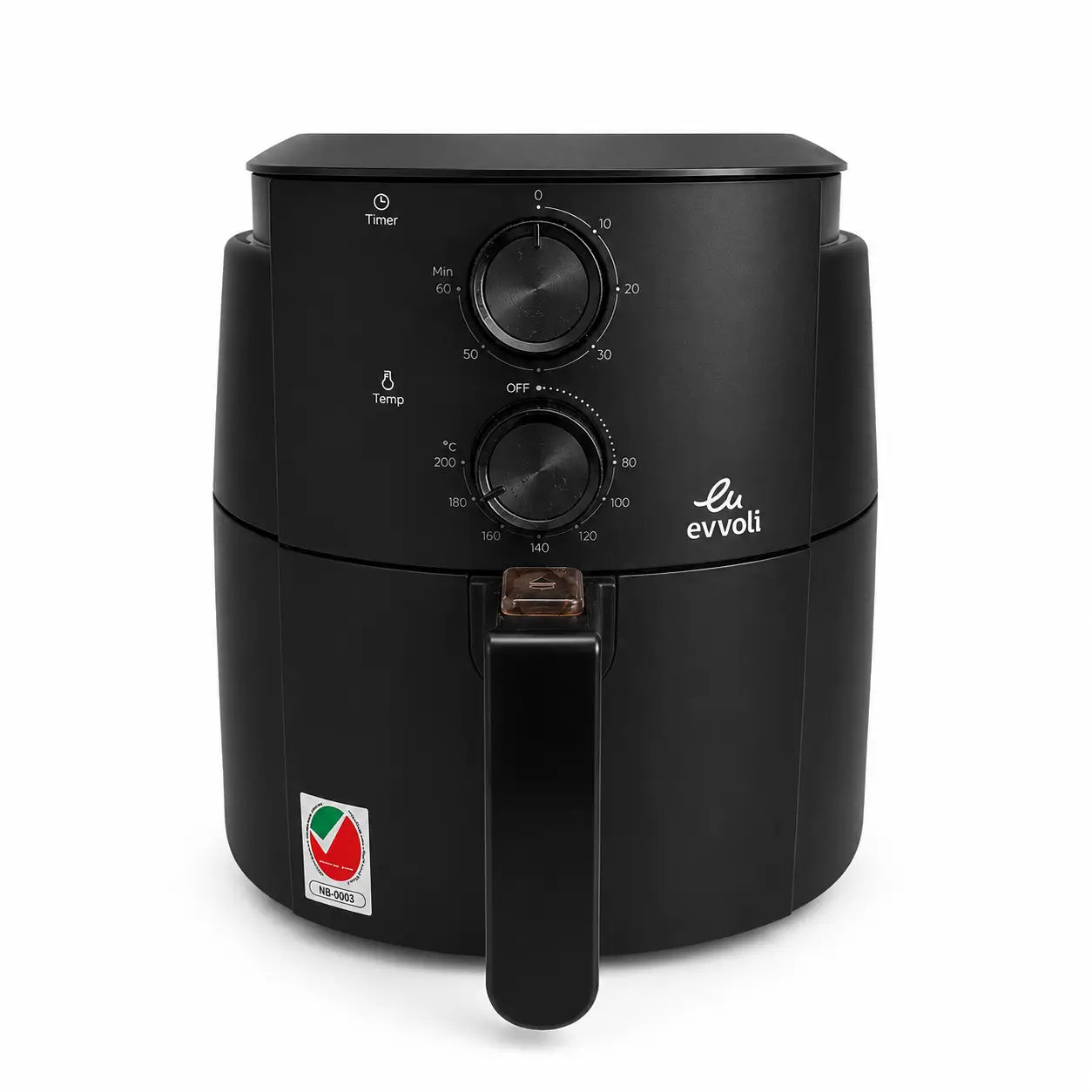 Evvoli EVKA-AF4001BS Manual Air Fryer | 4L, 1500W, 3D Airflow - used 5 months
