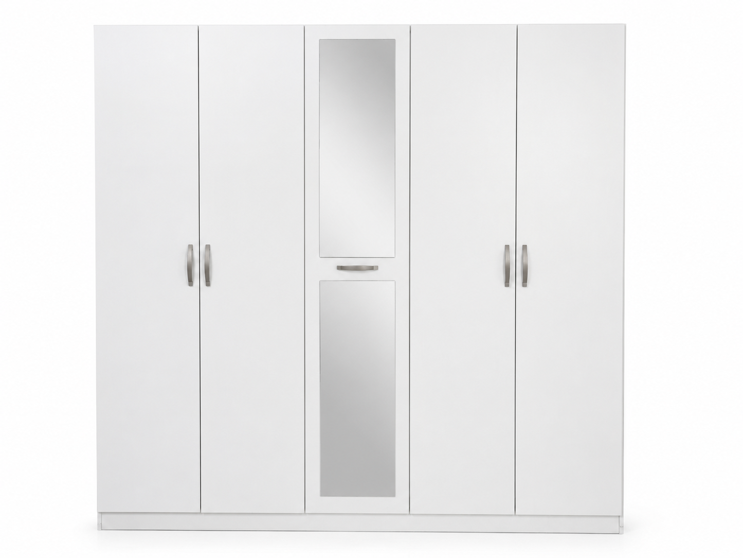 Home Box Kulltorp Plus 5-Door Wardrobe with Mirror | Neutral, 200x55x209 cm