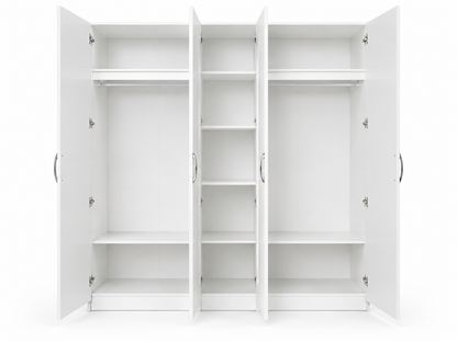 Home Box Kulltorp Plus 5-Door Wardrobe with Mirror | Neutral, 200x55x209 cm