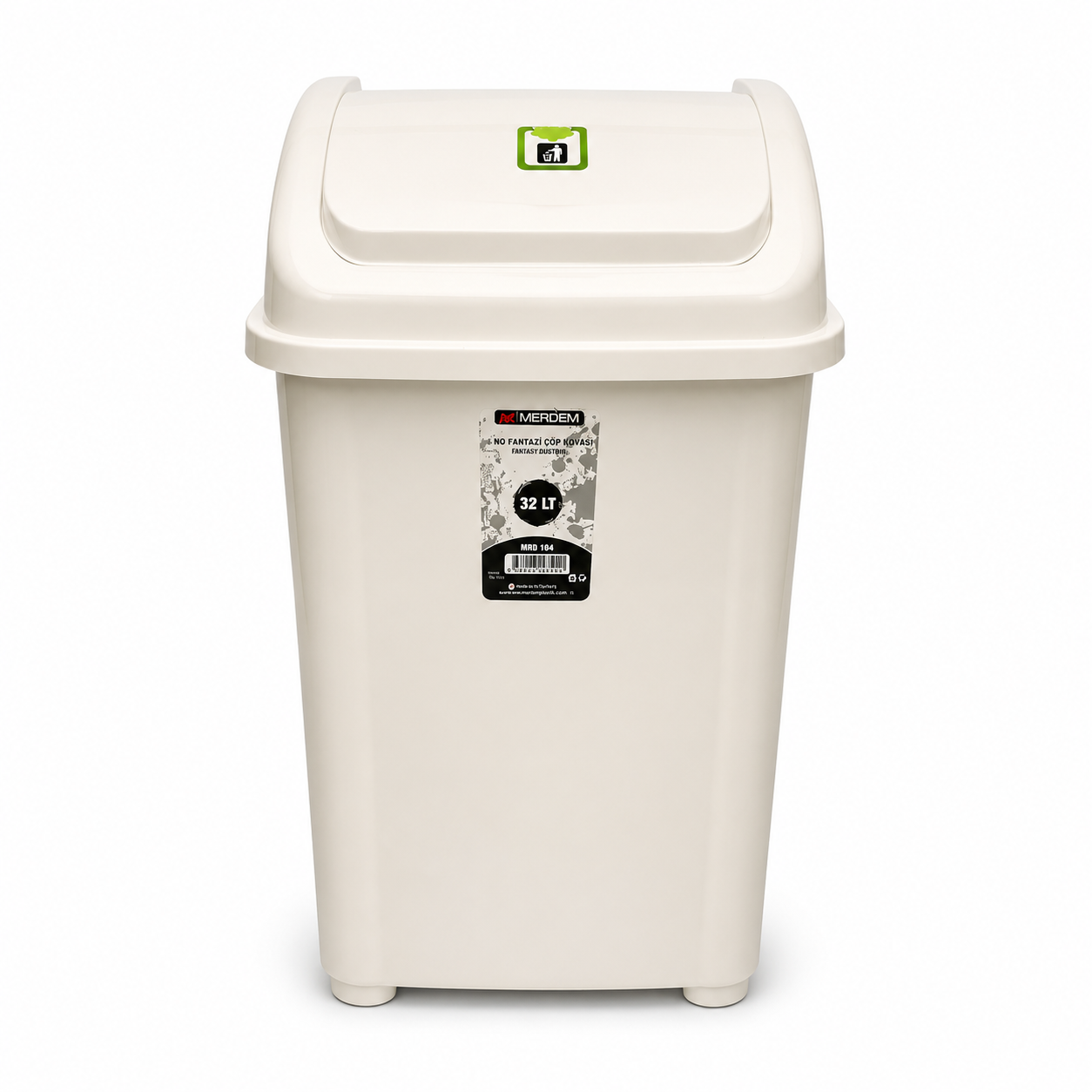 Baysem Merdem No. 4 Fantasy Dustbin | 32 Litres, White - used 1 months
