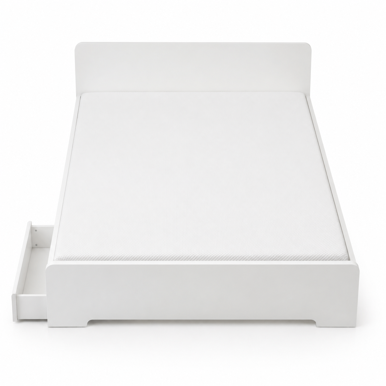 IKEA VIHALS Queen Bed Frame with Trundle & Mattress | White/Luröy, 160x200 cm - used 5 months