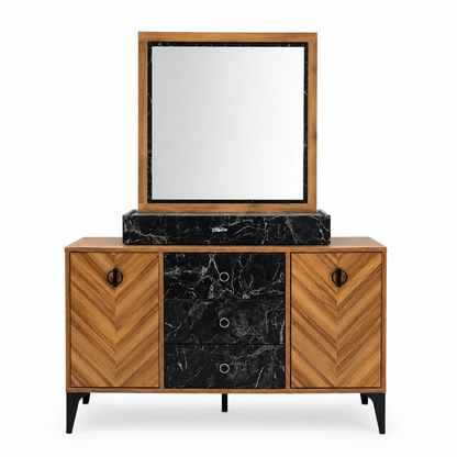 Home Box Verona 5-Piece King Bedroom Set with 6-Door Wardrobe | 180x200 cm - used 8 months