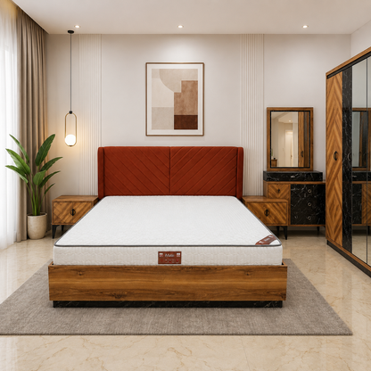 Home Box Verona 5-Piece King Bedroom Set with 6-Door Wardrobe | 180x200 cm - used 8 months