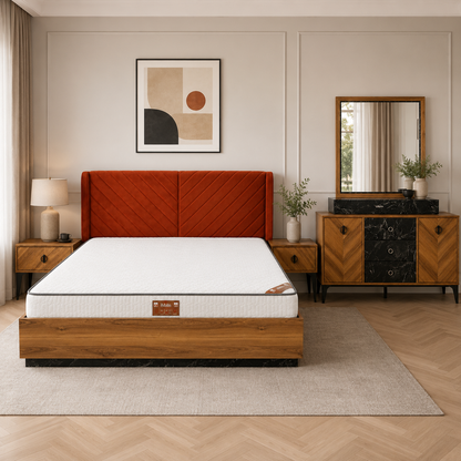 Home Box Verona 5-Piece King Bedroom Set with 6-Door Wardrobe | 180x200 cm - used 8 months