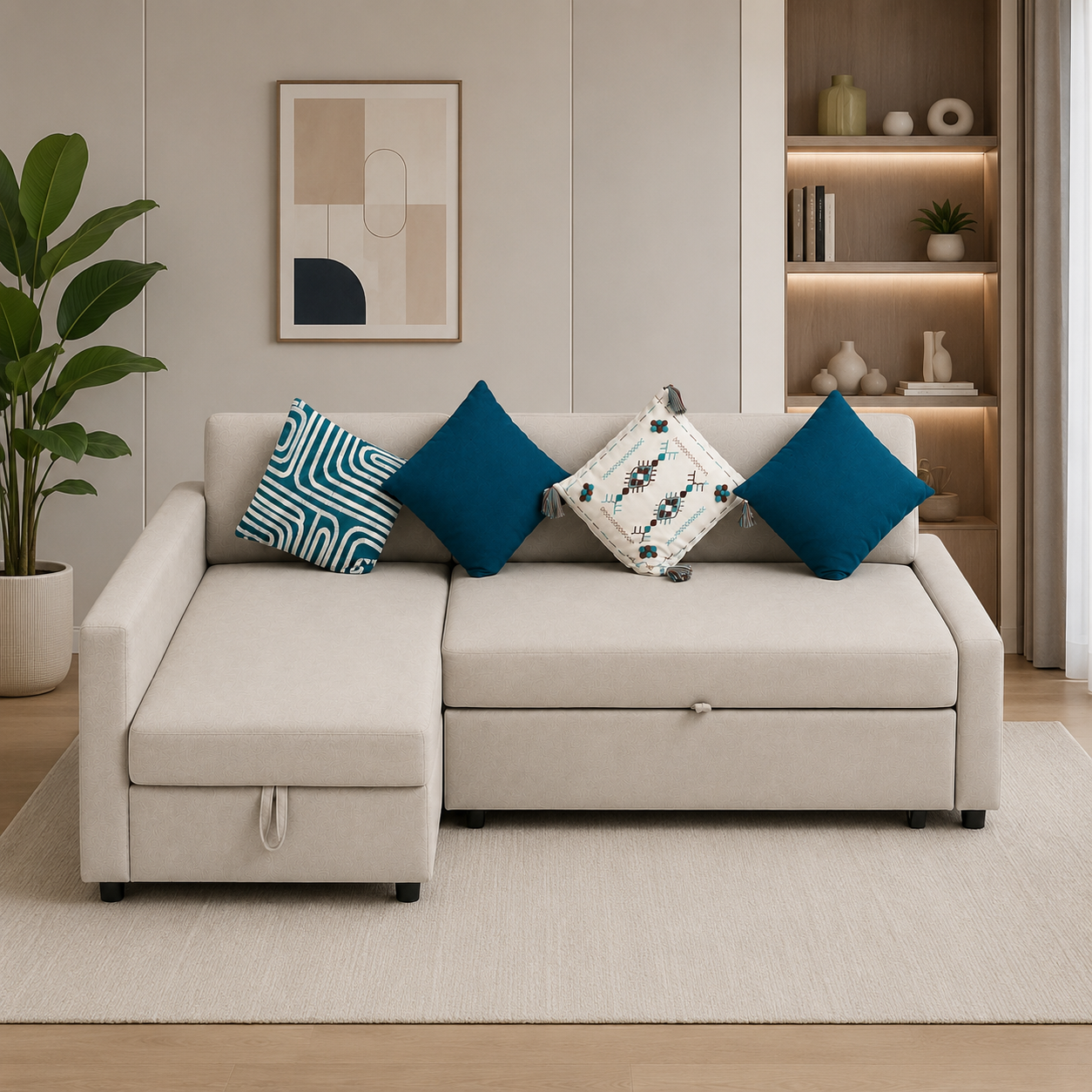 Home Box Spacer Corner Sofa Bed with Storage | Reversible Chaise, 230x152x85 cm - used 7 months