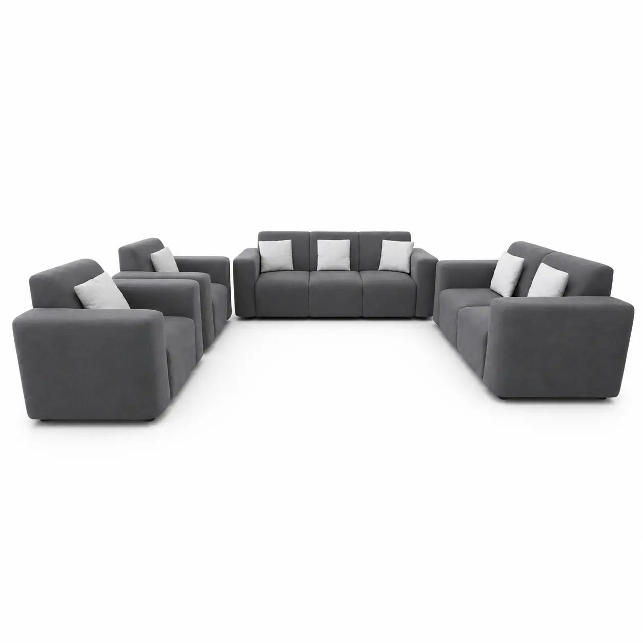 7-Seater U-Shape Sectional Sofa Set | Dark Grey/Charcoal, 3+2+1+1 - used 5 months