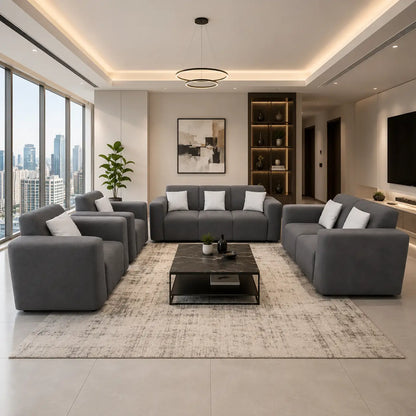 7-Seater U-Shape Sectional Sofa Set | Dark Grey/Charcoal, 3+2+1+1 - used 5 months