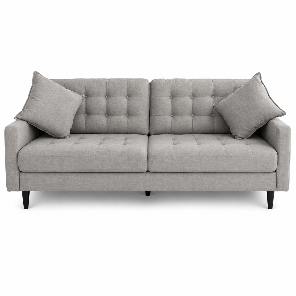 Danube Home Tranquil Tides 3-Seater Tufted Fabric Sofa | Light Grey, 239x97x72 cm - used 5 months