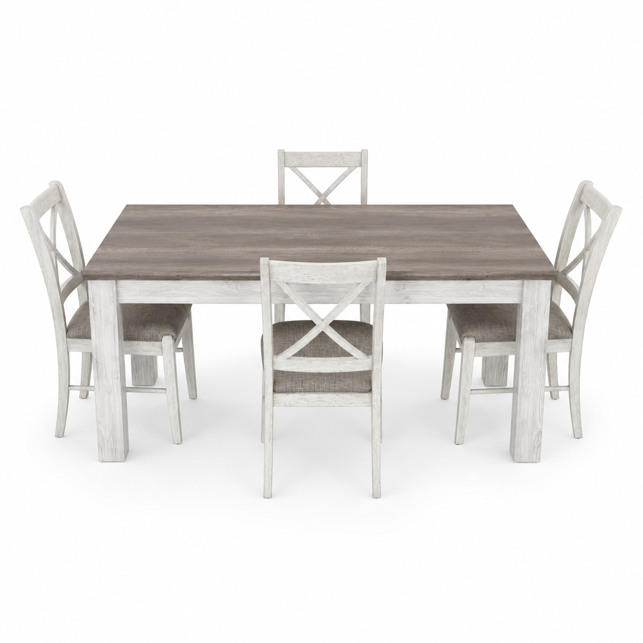 Home Centre Maverick 4-Seater Dining Set | Oak/White Distressed, Urban Loft - used 5 months