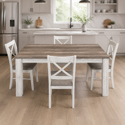 Home Centre Maverick 4-Seater Dining Set | Oak/White Distressed, Urban Loft - used 5 months