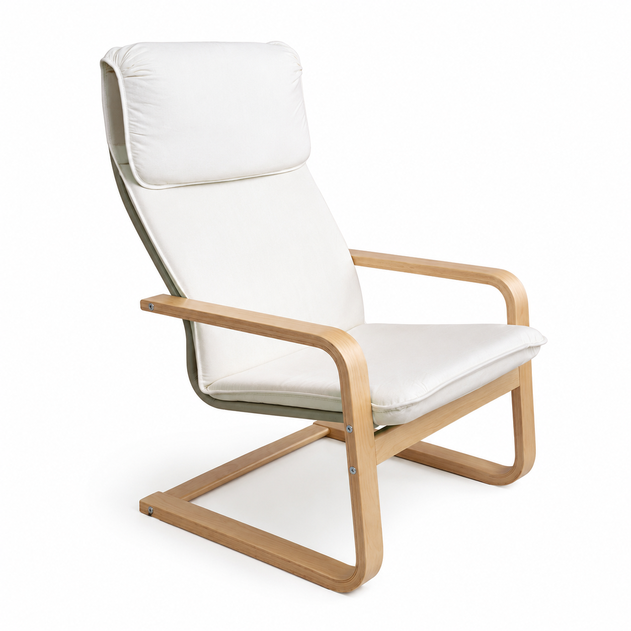 IKEA PELLO Armchair | Birch Veneer Frame, Cotton Cushion - used 4 months