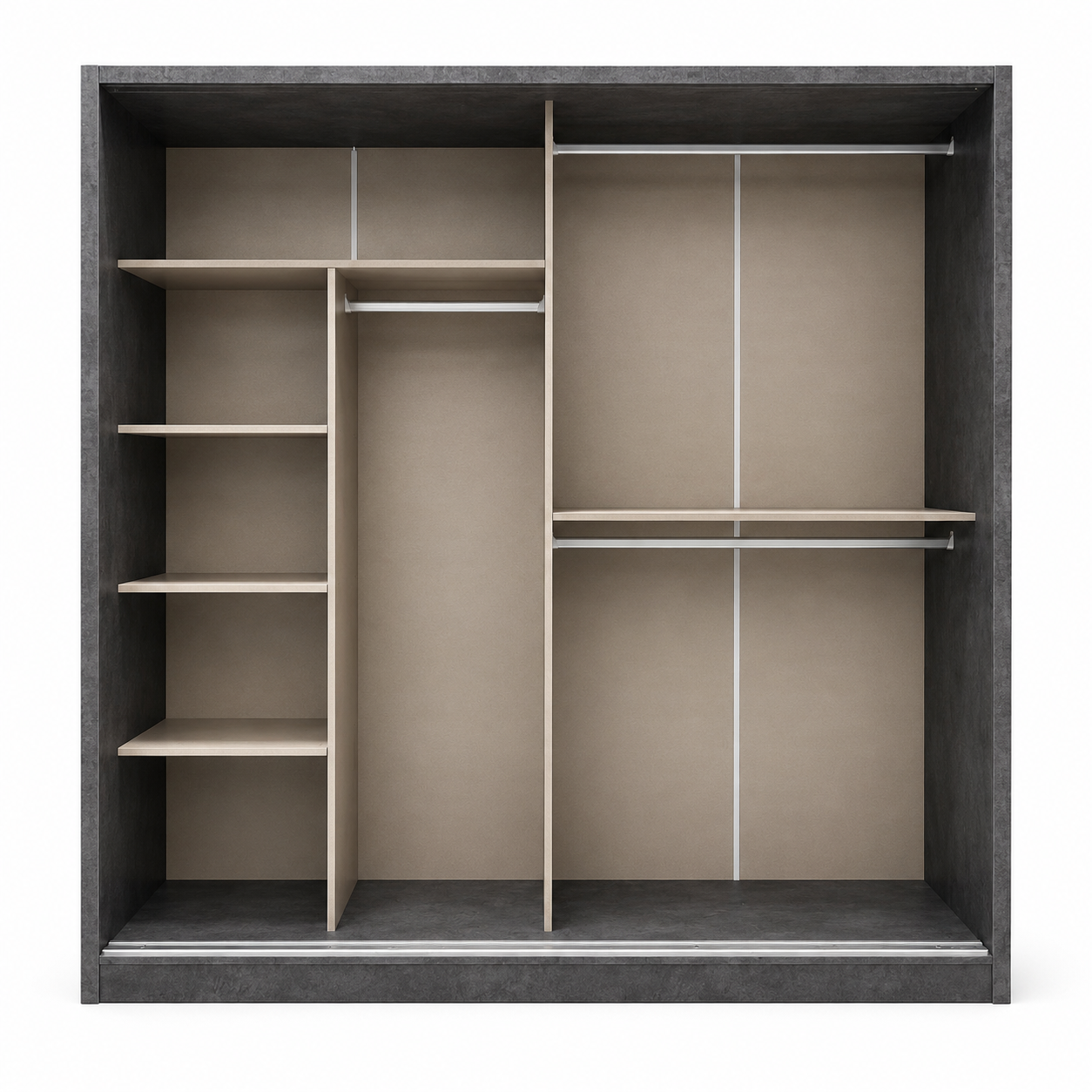 Danube Home Harlen Velvet King Bedroom Set with Norden Wardrobe & Dresser | Charcoal/Grey, 180x200 cm - used 9 months