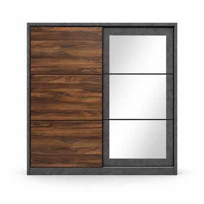 Danube Home Harlen Velvet King Bedroom Set with Norden Wardrobe & Dresser | Charcoal/Grey, 180x200 cm - used 9 months