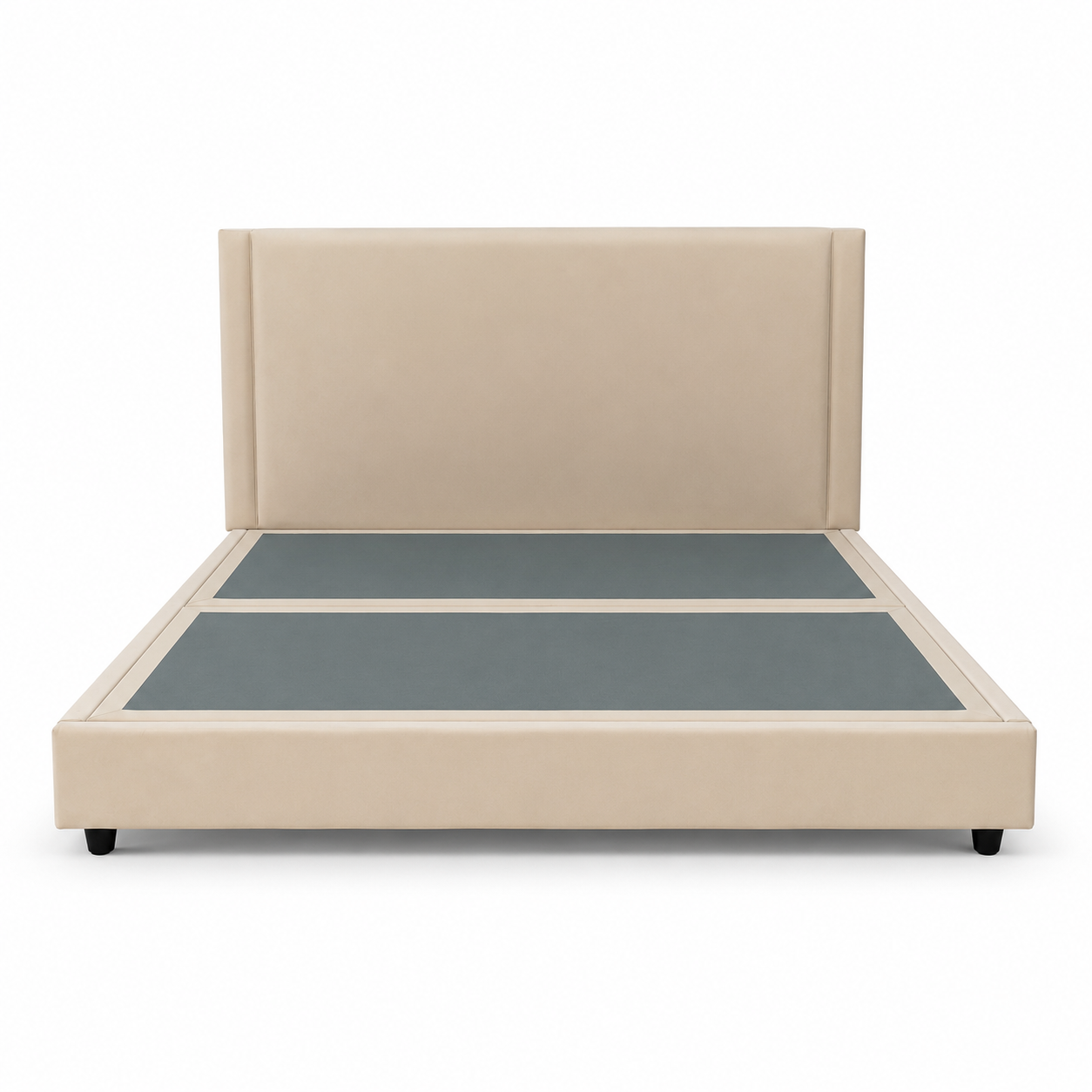 Modern Beige Upholstered Super King Bed with Englander BodiForm GEL Mattress