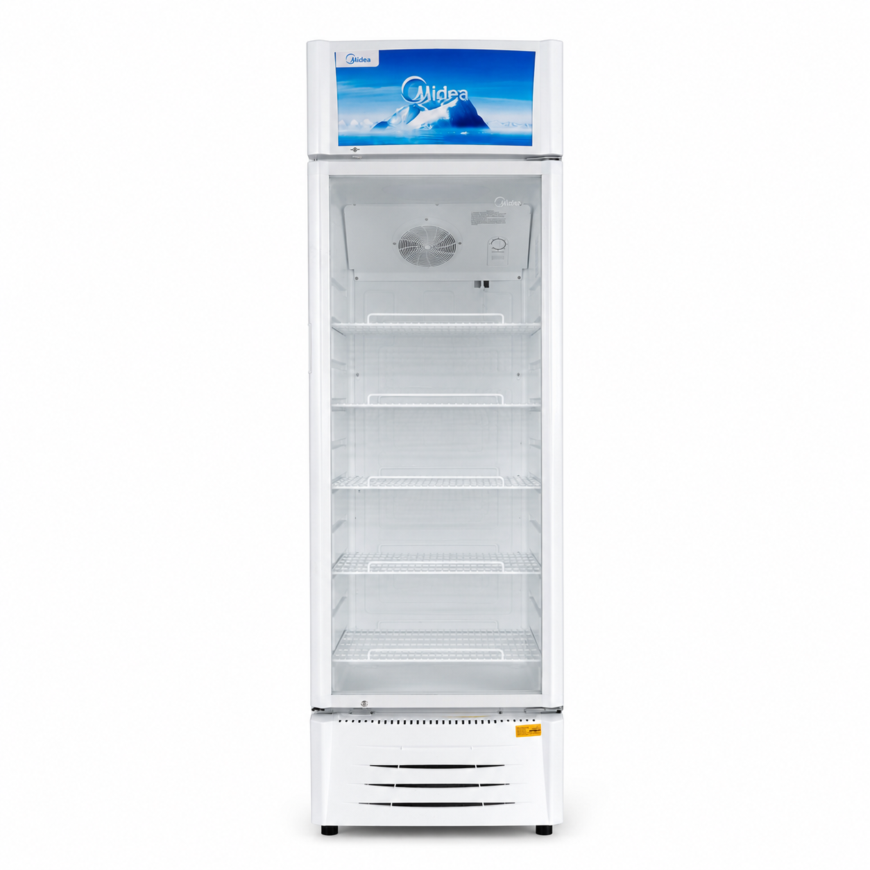 Midea HS411S 411L Upright Showcase Chiller with Glass Door | White