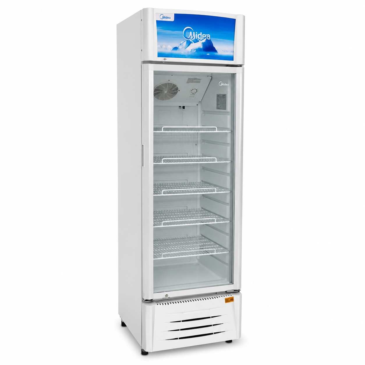 Midea HS411S 411L Upright Showcase Chiller with Glass Door | White