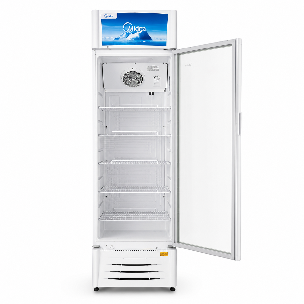 Midea HS411S 411L Upright Showcase Chiller with Glass Door | White