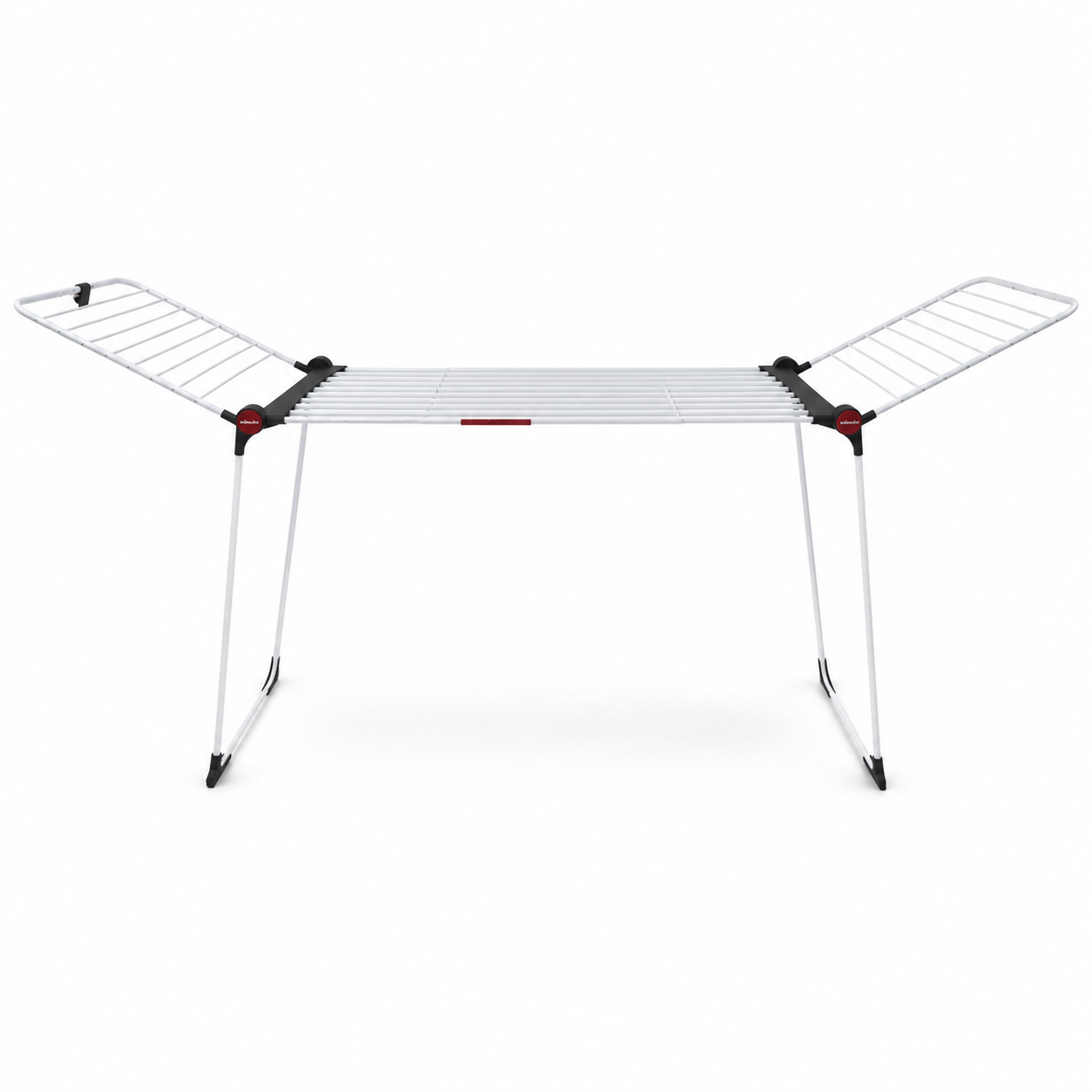 Vileda Infinity Flex Extendable Clothes Drying Rack with Wings | Silver, Black & Red