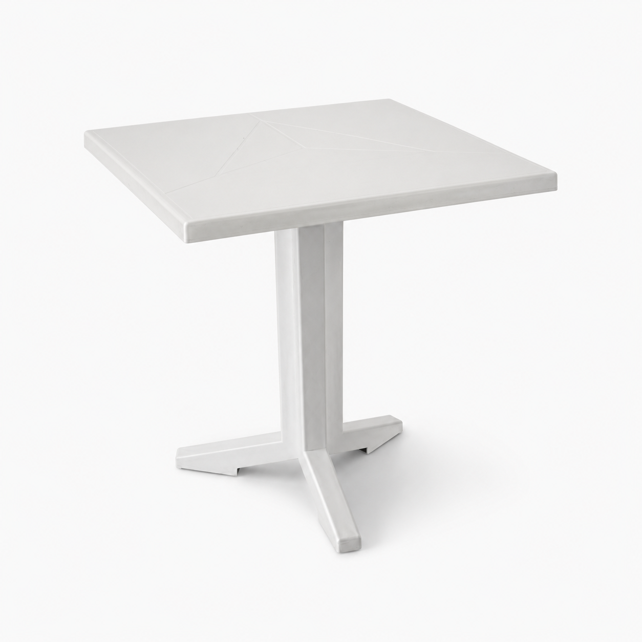 Modern Low Square Coffee Table with White Pedestal Base