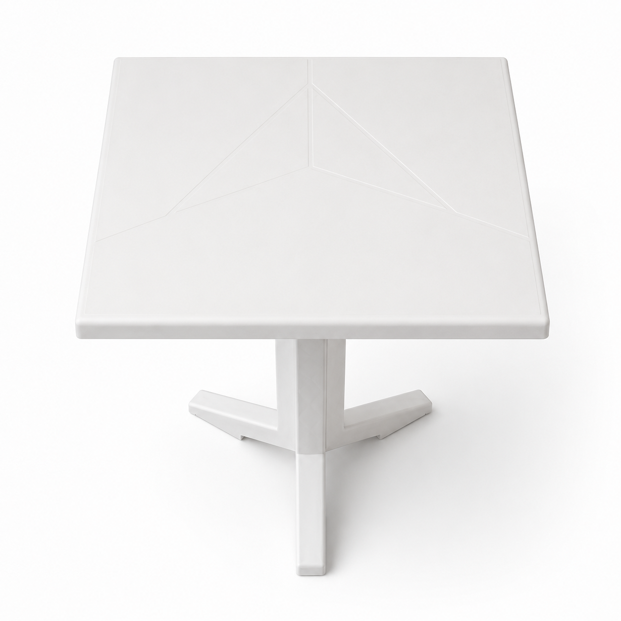 Modern Low Square Coffee Table with White Pedestal Base