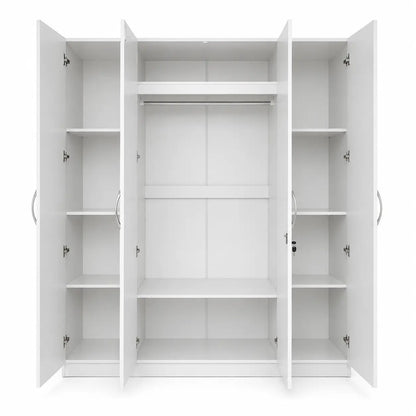 Homebox Oasis King Bedroom Set with Dresser & Wardrobe | White, 180x200 cm - used 8 months