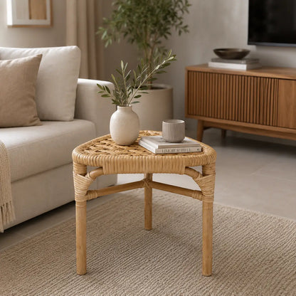 IKEA TÄNKVÄRD Triangular Rattan Stool | Natural, Handcrafted, Boho - used 2 months