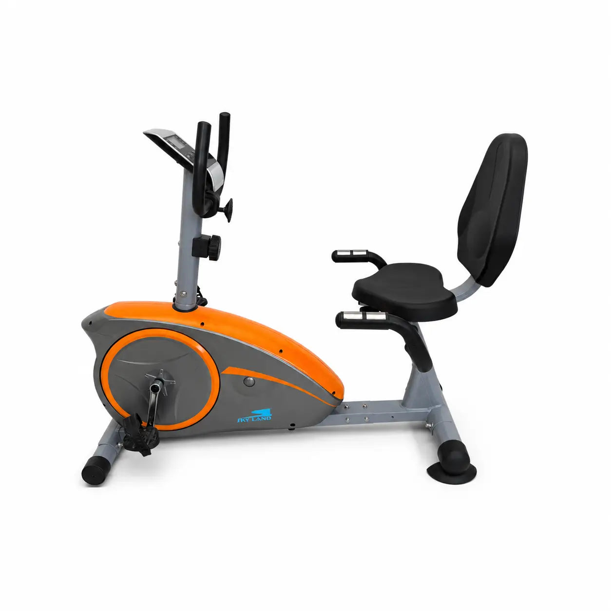 Sky Land EM-1536 Magnetic Recumbent Exercise Bike | Orange/Grey, 8 Resistance Levels - -used 2 months