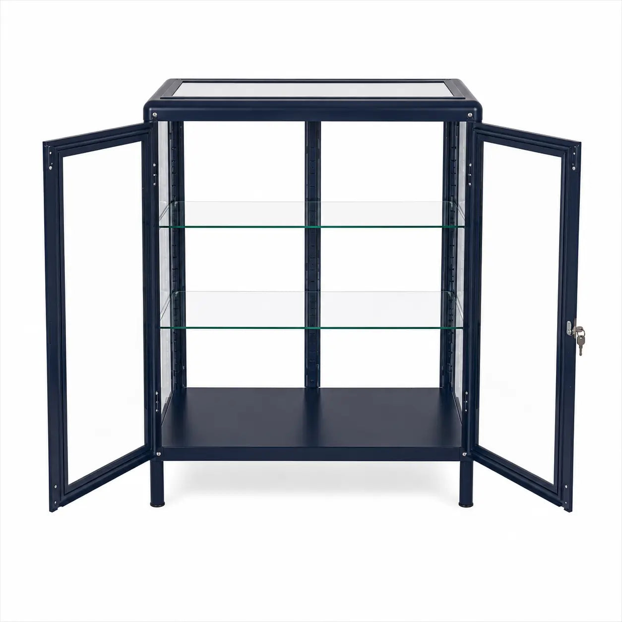 IKEA FABRIKÖR Glass-Door Cabinet | Black-Blue, 81x42x113 cm - used 4 months