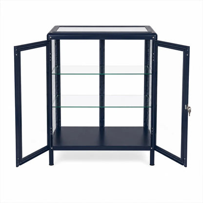 IKEA FABRIKÖR Glass-Door Cabinet | Black-Blue, 81x42x113 cm - used 4 months