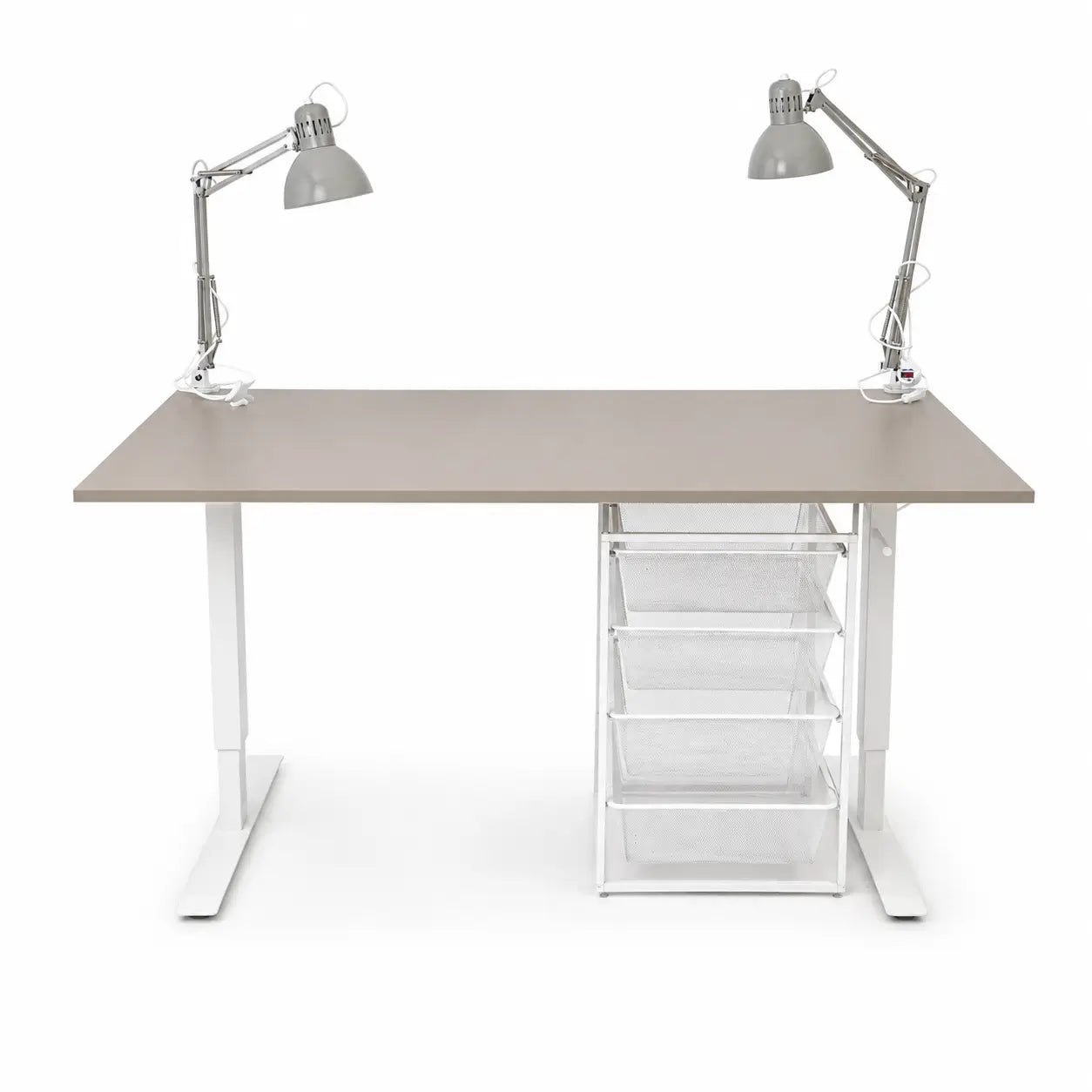 IKEA RELATERA Sit/Stand Desk Combination | White/Light Grey-Green, 128x60 cm - used 4 months