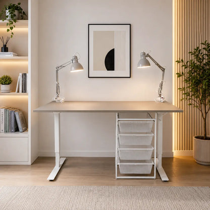 IKEA RELATERA Sit/Stand Desk Combination | White/Light Grey-Green, 128x60 cm - used 4 months