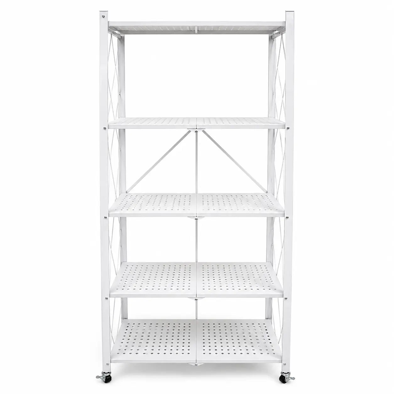 5-Tier Foldable Metal Storage Shelves | White, 72x34x160 cm - used 2 months