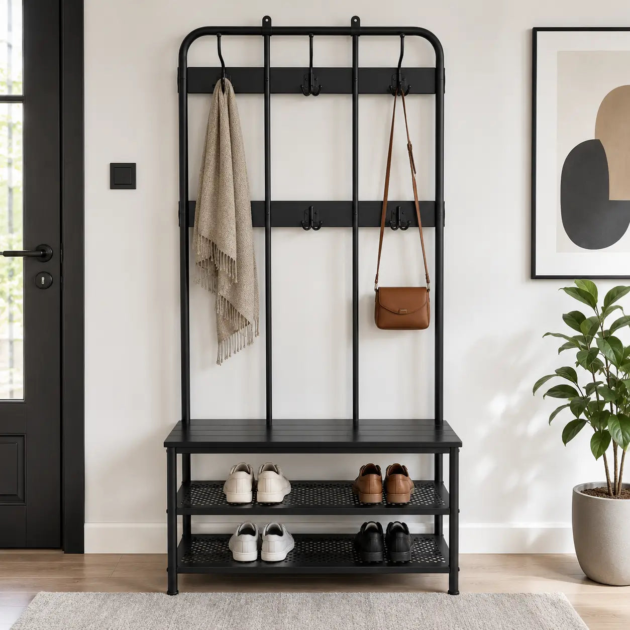 IKEA PINNIG Coat Rack with Shoe Storage Bench - used 2 months