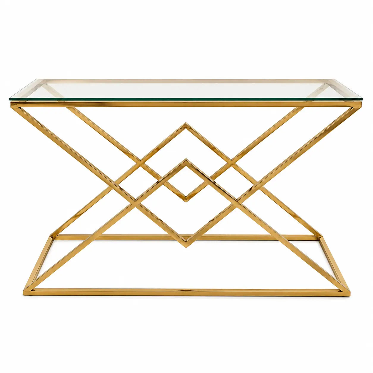 Audrey Glass Console Table | Gold Stainless Steel Base, 120x40x81.5 cm - used 3 months
