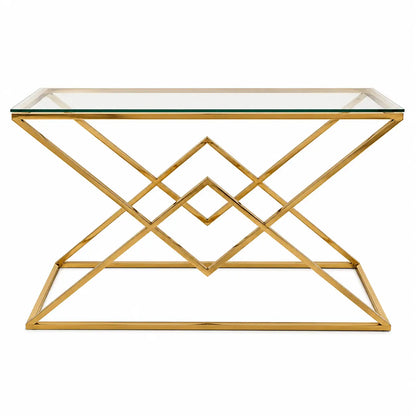 Audrey Glass Console Table | Gold Stainless Steel Base, 120x40x81.5 cm - used 3 months