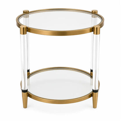 Home Center Delaney Glass Top End Table | Gold Metal - used 3 months