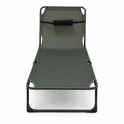 Folding Metal Lounger Sunbed | 4-Position Adjustable, Oxford Fabric, 150kg Max - used 5 months