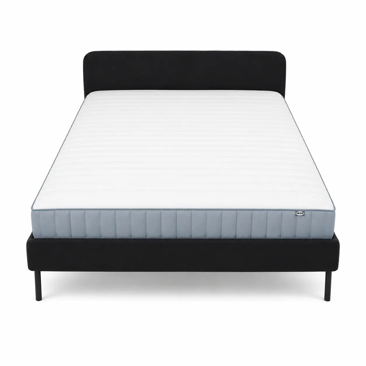 IKEA SLATTUM Queen Upholstered Bed Set with Mattress | Vissle Dark Grey, 160x200 cm - used 5 months