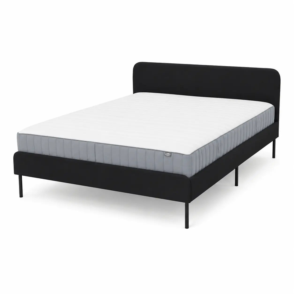 IKEA SLATTUM Queen Upholstered Bed Set with Mattress | Vissle Dark Grey, 160x200 cm - used 5 months